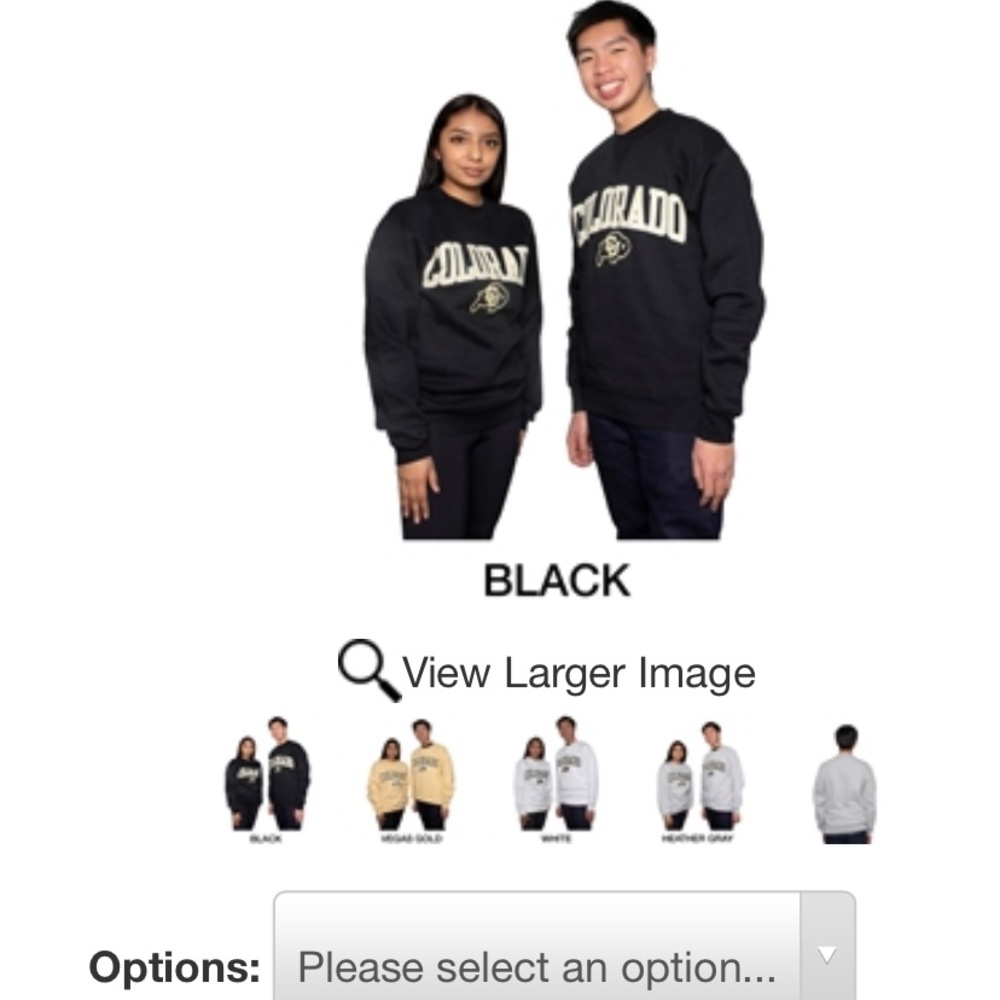 Black Champion Colorado University Crewneck